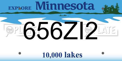 656ZI2 Minnesota License Plate
