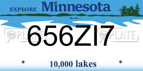 656ZI7 Minnesota License Plate