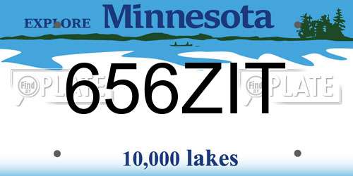 656ZIT Minnesota License Plate
