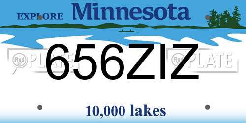 656ZIZ Minnesota License Plate
