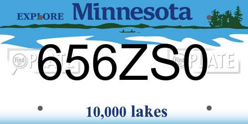 656ZS0 Minnesota License Plate