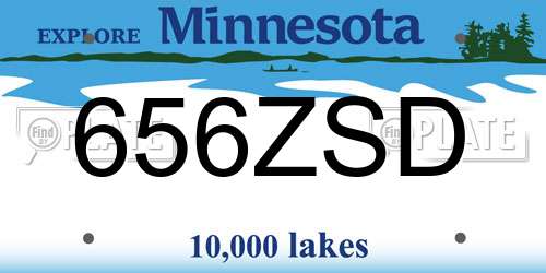 656ZSD Minnesota License Plate