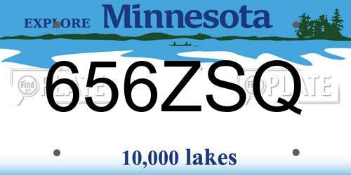 656ZSQ Minnesota License Plate