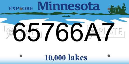 65766A7 Minnesota License Plate