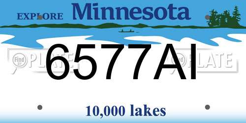 6577AI Minnesota License Plate