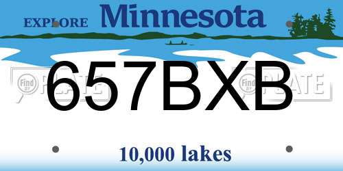 657BXB Minnesota License Plate