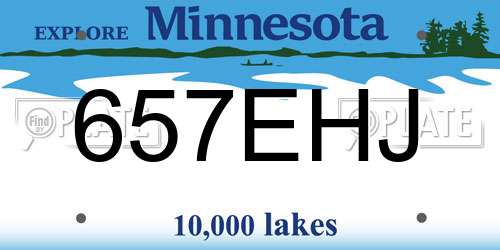 657EHJ Minnesota License Plate