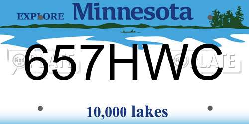 657HWC Minnesota License Plate