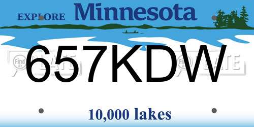 657KDW Minnesota License Plate