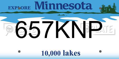 657KNP Minnesota License Plate