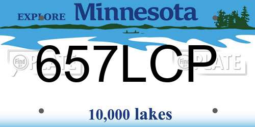 657LCP Minnesota License Plate