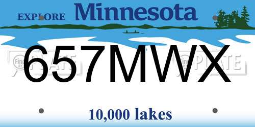 657MWX Minnesota License Plate