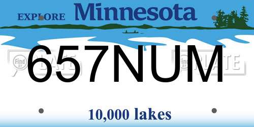 657NUM Minnesota License Plate