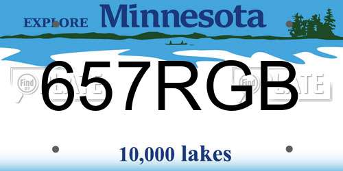 657RGB Minnesota License Plate