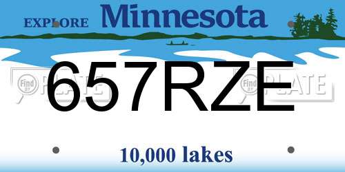 657RZE Minnesota License Plate