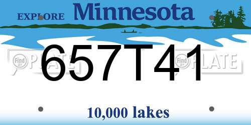 657T41 Minnesota License Plate
