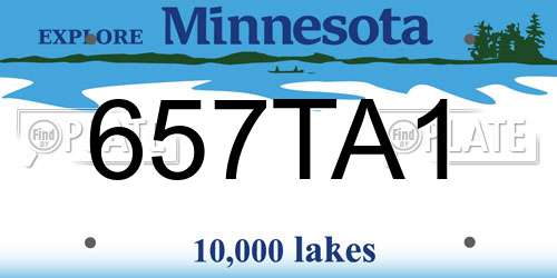 657TA1 Minnesota License Plate