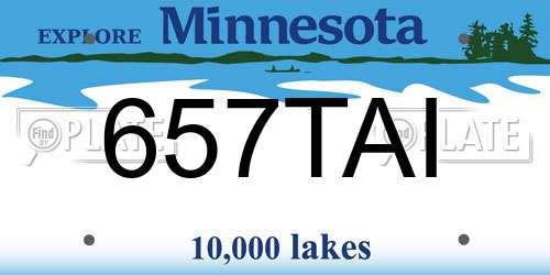 657TAI Minnesota License Plate