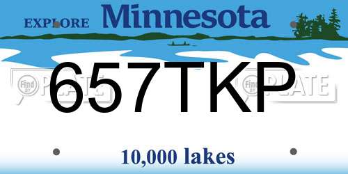 657TKP Minnesota License Plate