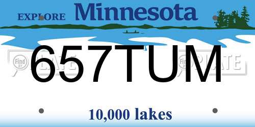 657TUM Minnesota License Plate