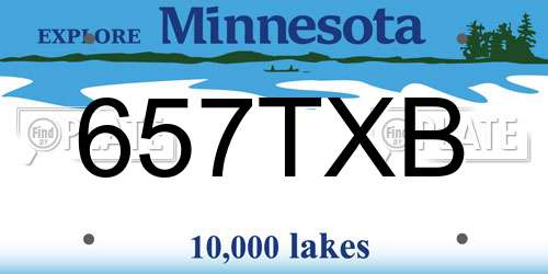 657TXB Minnesota License Plate