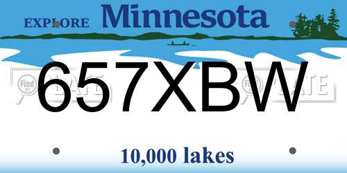 657XBW Minnesota License Plate