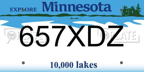 657XDZ Minnesota License Plate