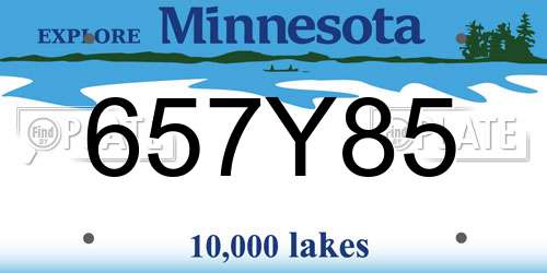 657Y85 Minnesota License Plate