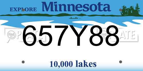 657Y88 Minnesota License Plate