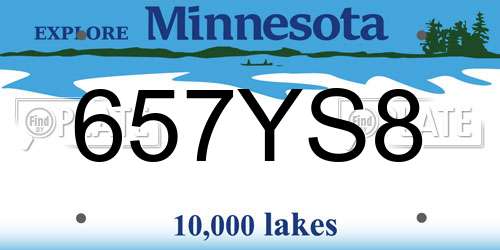 657YS8 Minnesota License Plate