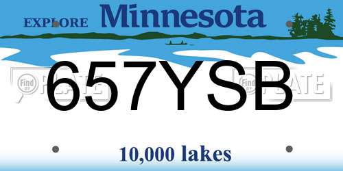 657YSB Minnesota License Plate