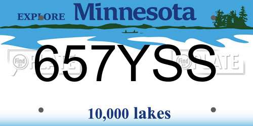 657YSS Minnesota License Plate