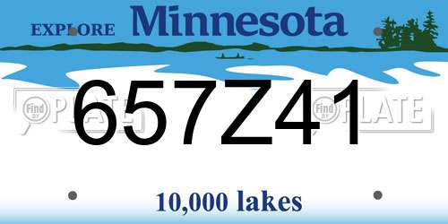 657Z41 Minnesota License Plate