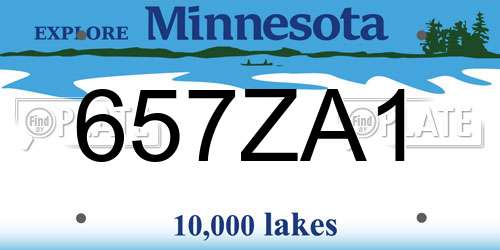 657ZA1 Minnesota License Plate