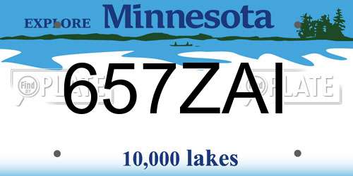 657ZAI Minnesota License Plate