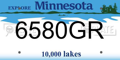 6580GR Minnesota License Plate