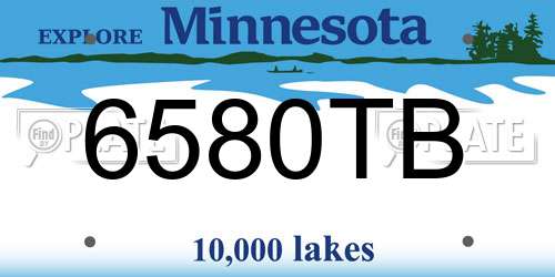 6580TB Minnesota License Plate
