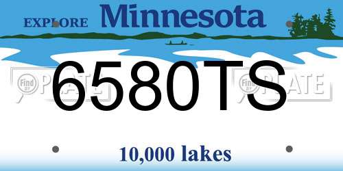 6580TS Minnesota License Plate