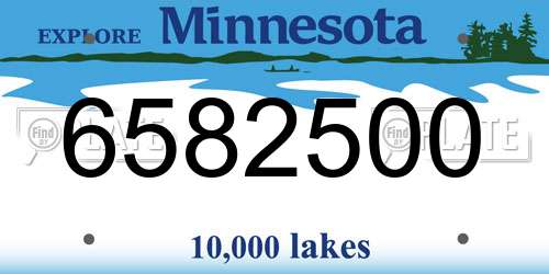 6582500 Minnesota License Plate