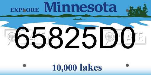 65825D0 Minnesota License Plate