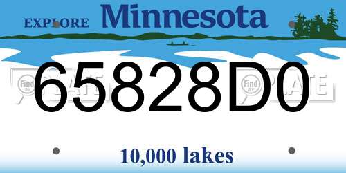 65828D0 Minnesota License Plate