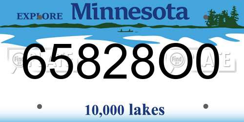 65828O0 Minnesota License Plate