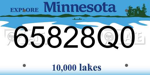 65828Q0 Minnesota License Plate