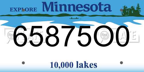 65875O0 Minnesota License Plate