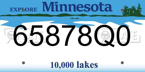 65878Q0 Minnesota License Plate