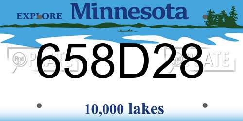 658D28 Minnesota License Plate