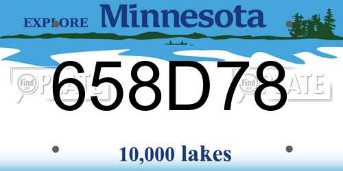 658D78 Minnesota License Plate