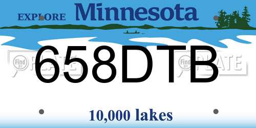 658DTB Minnesota License Plate