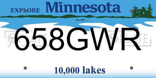 658GWR Minnesota License Plate