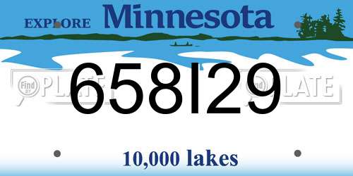 658I29 Minnesota License Plate